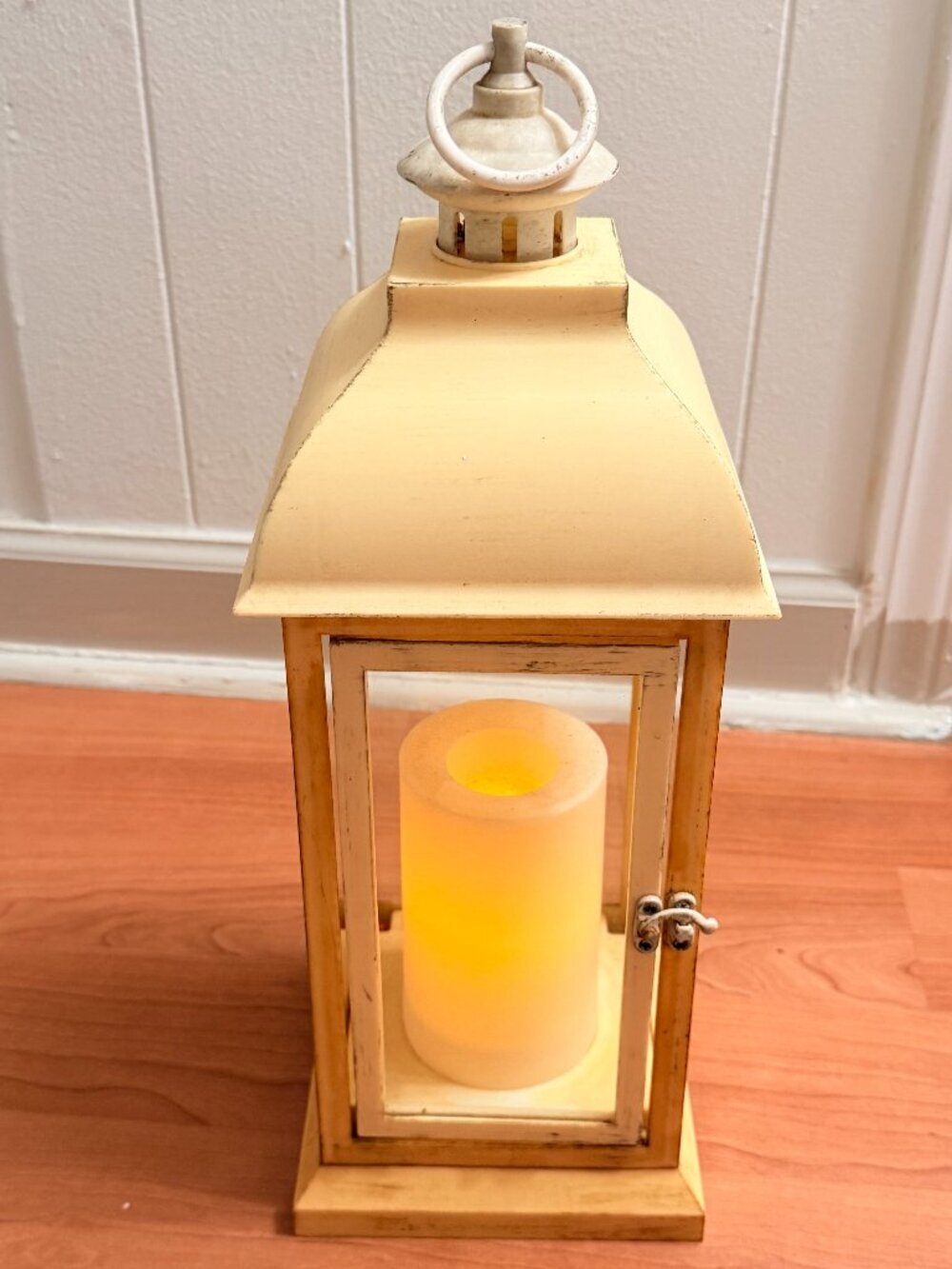 Sterno Home Antique White Flameless Candle LED Lantern 17x6